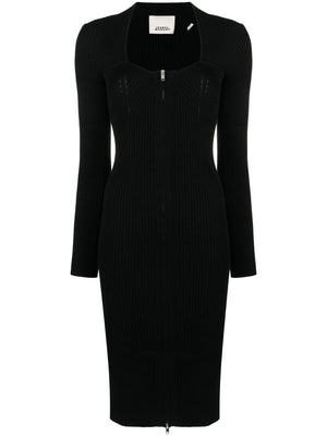 ISABEL MARANT Elegant Black Wool-Blend Midi Dress for Women - FW23