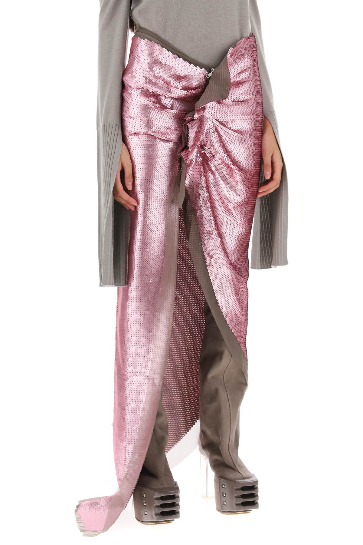 RICK OWENS Festive Silk Skirt in Pink and Purple for Women - FW23