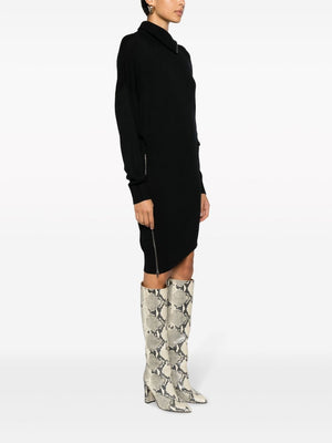 ISABEL MARANT Black Asymmetrical Knit Dress for Women - FW23 Collection