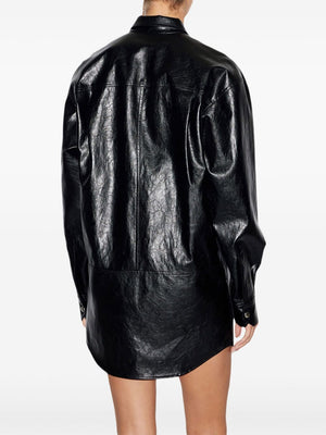 ISABEL MARANT ETOILE Black Leather Mini Dress for Women