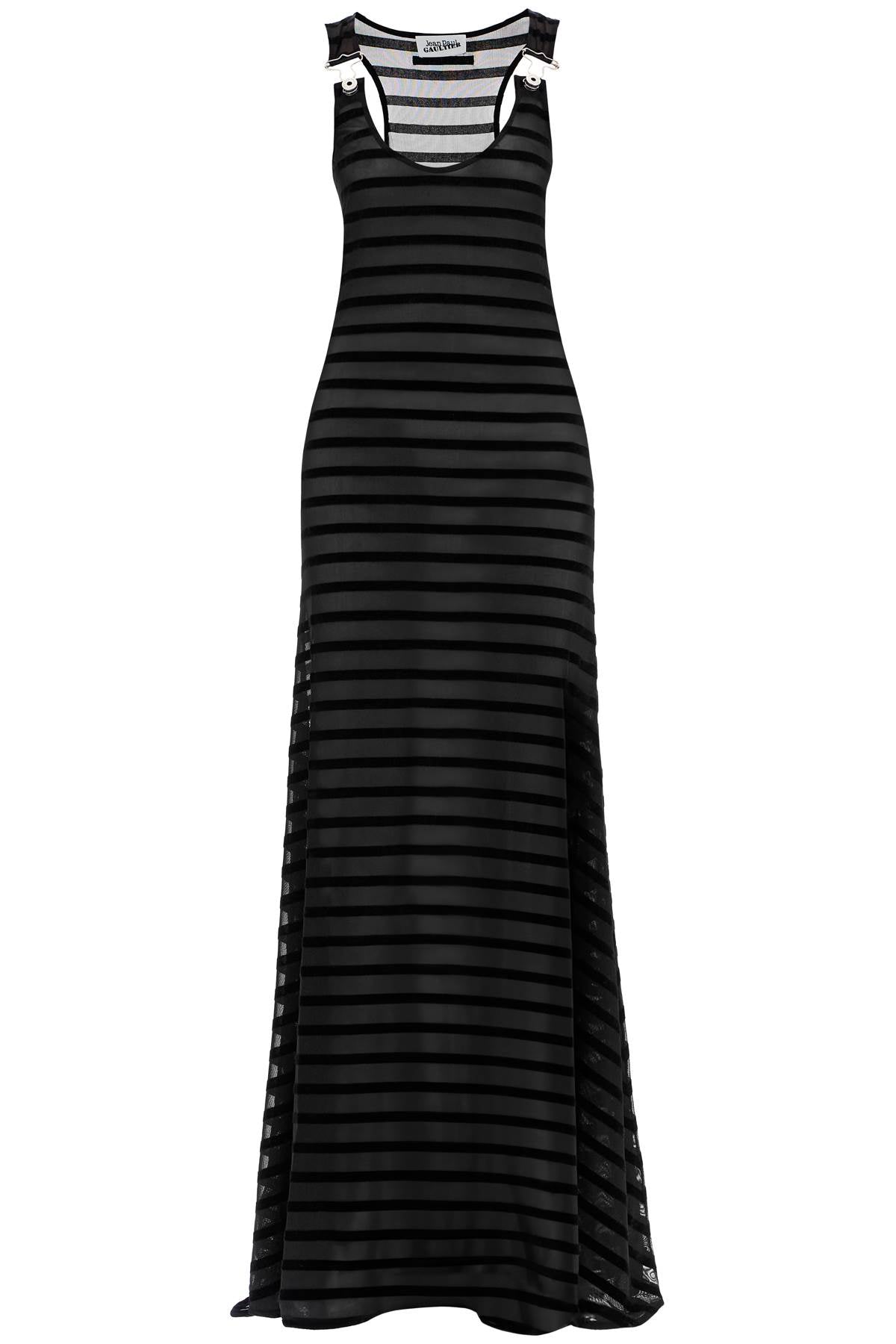 JEAN PAUL GAULTIER Long Striped Dress with Overall Detail