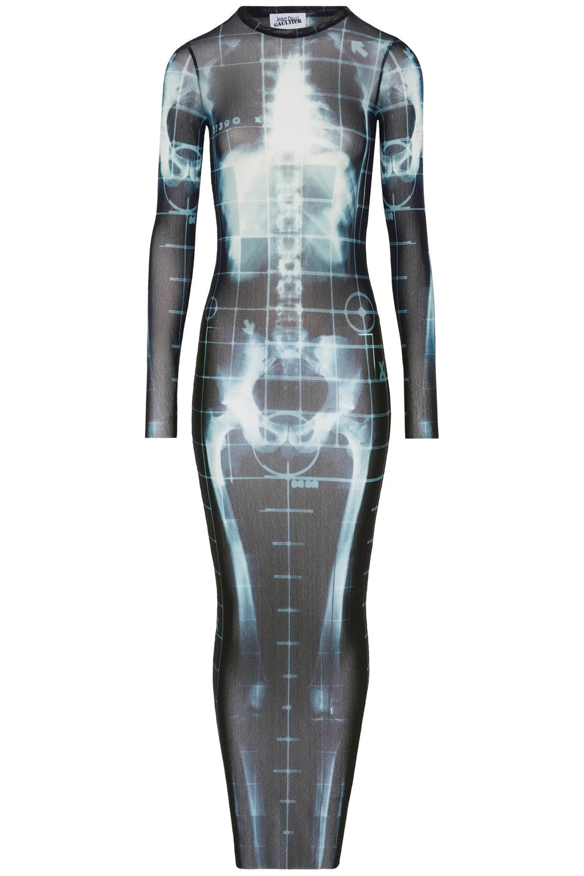 JEAN PAUL GAULTIER Fitted Long Dress with X-Ray Print