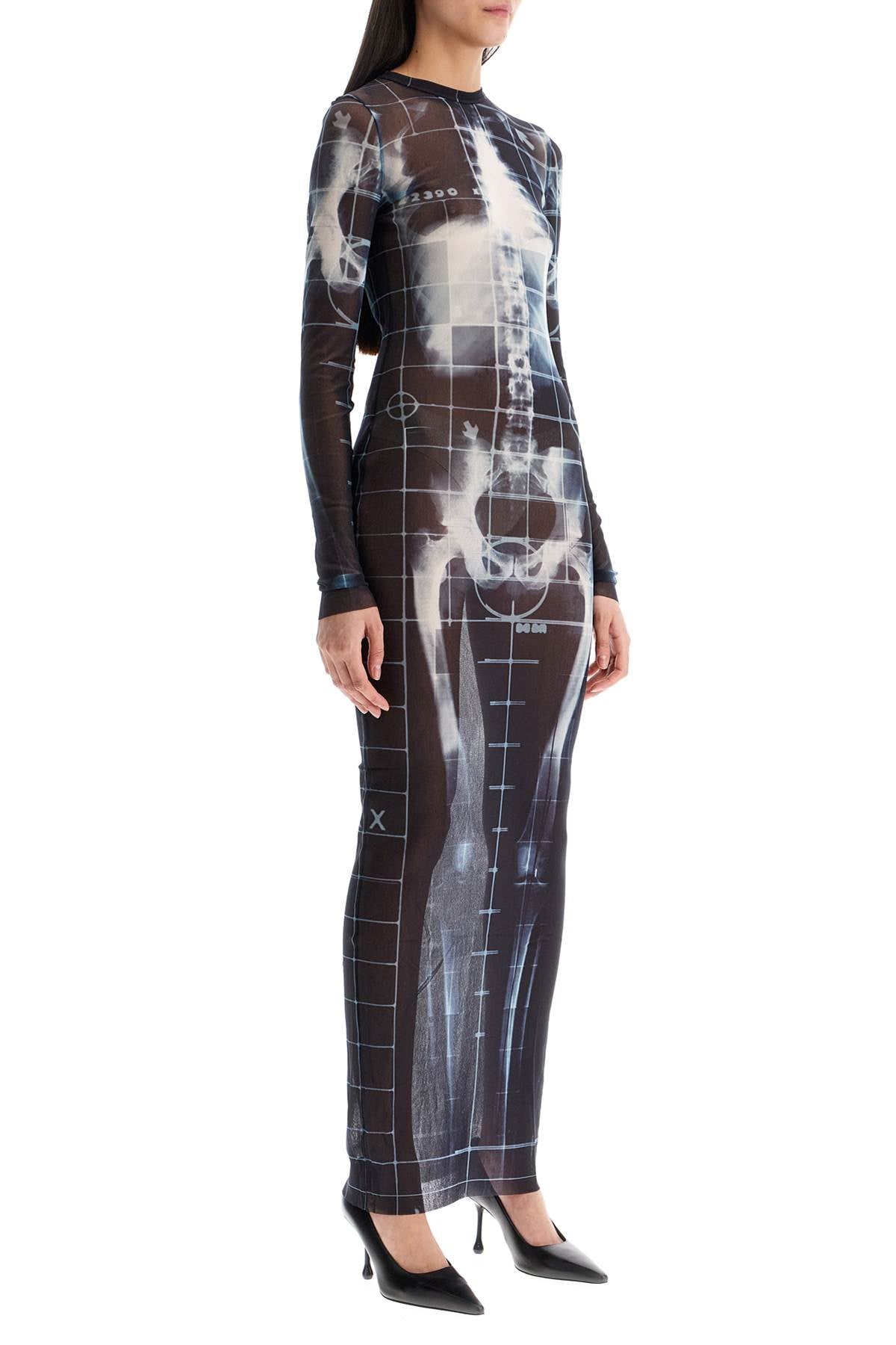 JEAN PAUL GAULTIER Fitted Long Dress with X-Ray Print