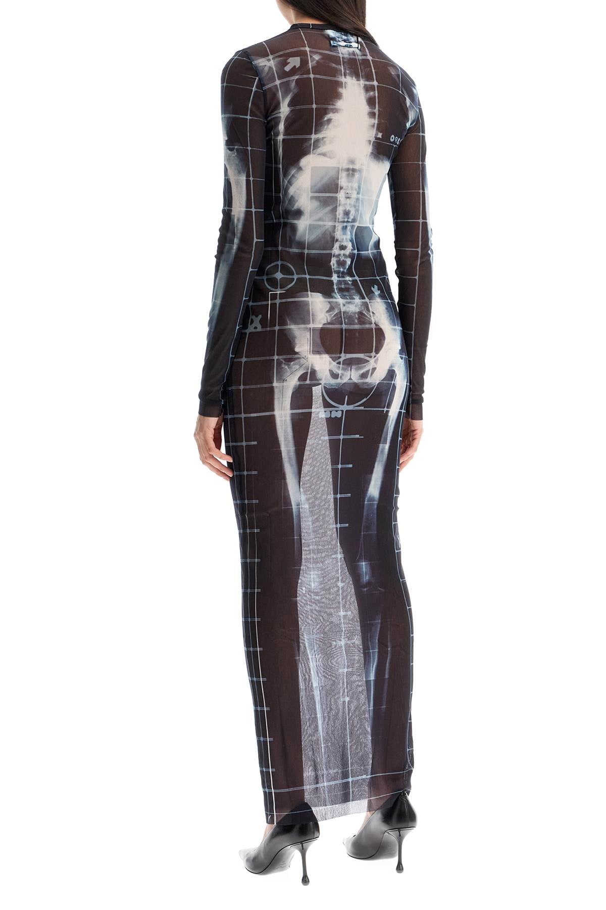 JEAN PAUL GAULTIER Fitted Long Dress with X-Ray Print