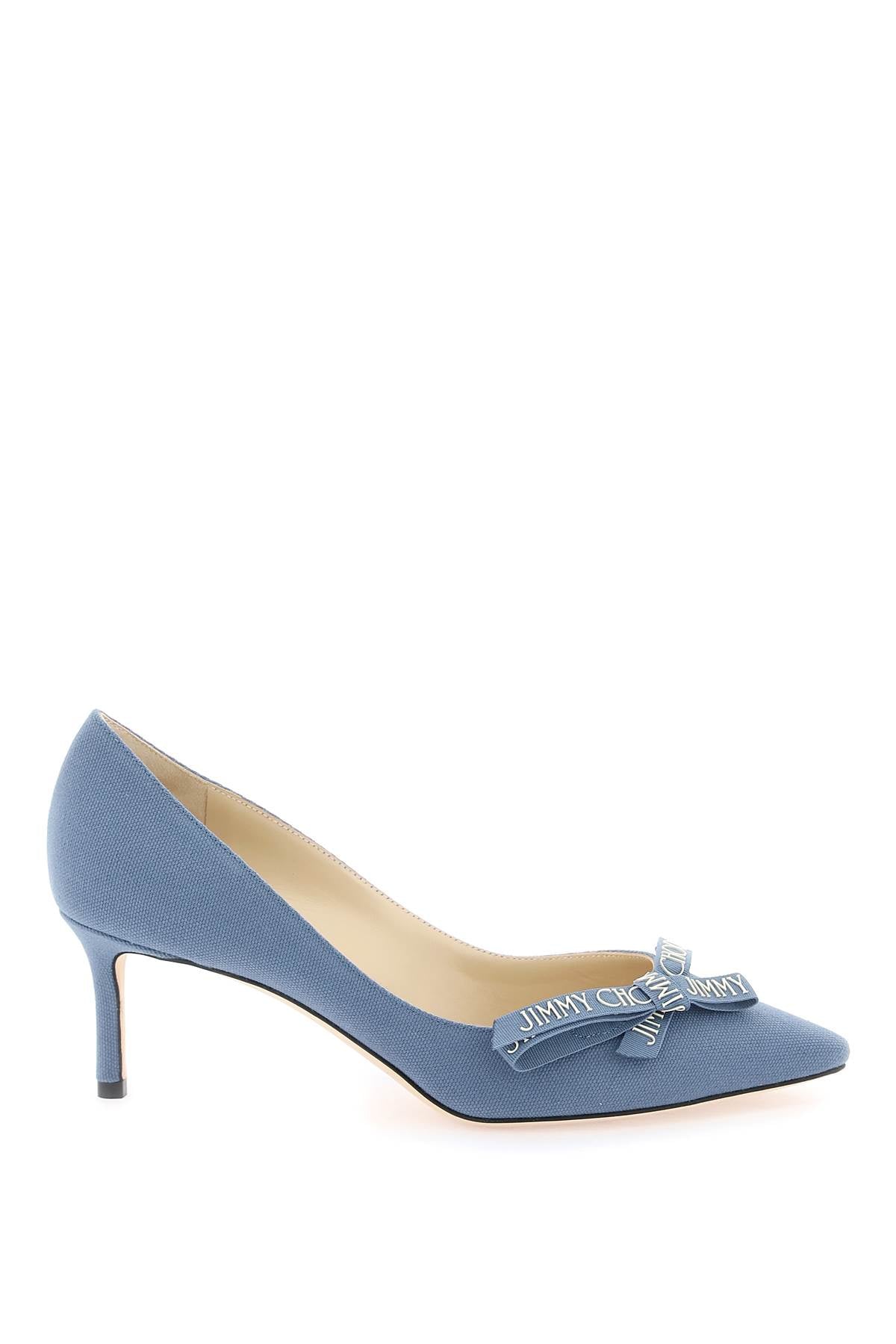 JIMMY CHOO Navy Canvas Pumps for Women - SS24 Collection