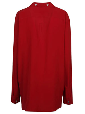 RICK OWENS Women's Elegant Silk Blend Red Shirt