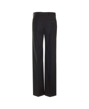 RICK OWENS High-Waisted Straight Cut Wool Pants for Women