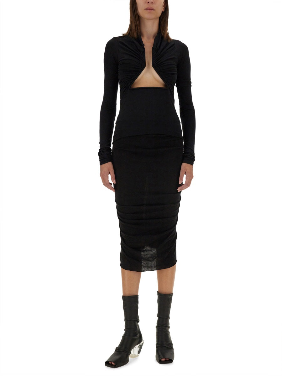 RICK OWENS Draped Midi Skirt - Size 40