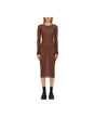 RICK OWENS Slightly Sheer Rib-Knit Dress with Raw Cut Details