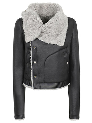 RICK OWENS Mini Sheepskin Biker Jacket for Women