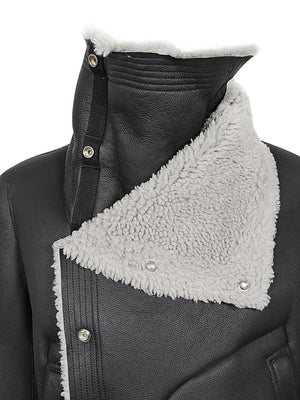 RICK OWENS Mini Sheepskin Biker Jacket for Women