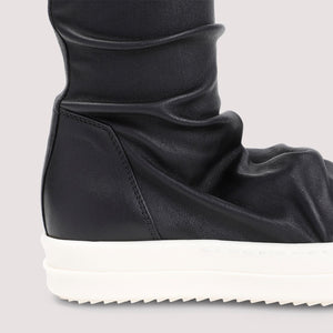 RICK OWENS Sleek Knee-High Leather Sneaker Boots