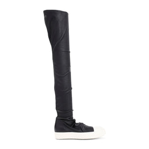 RICK OWENS Sleek Knee-High Leather Sneaker Boots