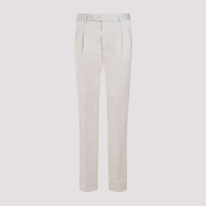 BRIONI SS24 Men's Cotton Pants in Nude & Neutrals