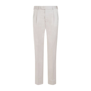 BRIONI SS24 Men's Cotton Pants in Nude & Neutrals