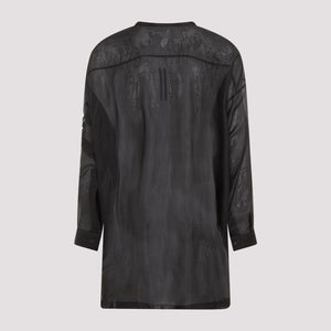 RICK OWENS Black Silk Men's Shirt for SS24 Fashion Season