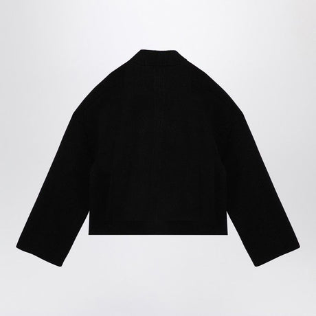 RICK OWENS  BLACK WOOL JUMPER WITH LOGO