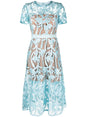 SELF-PORTRAIT Blue Lace Midi Dress - Women's SS24 Collection