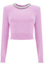 SELF-PORTRAIT Crystal-Embellished Pullover (XS)