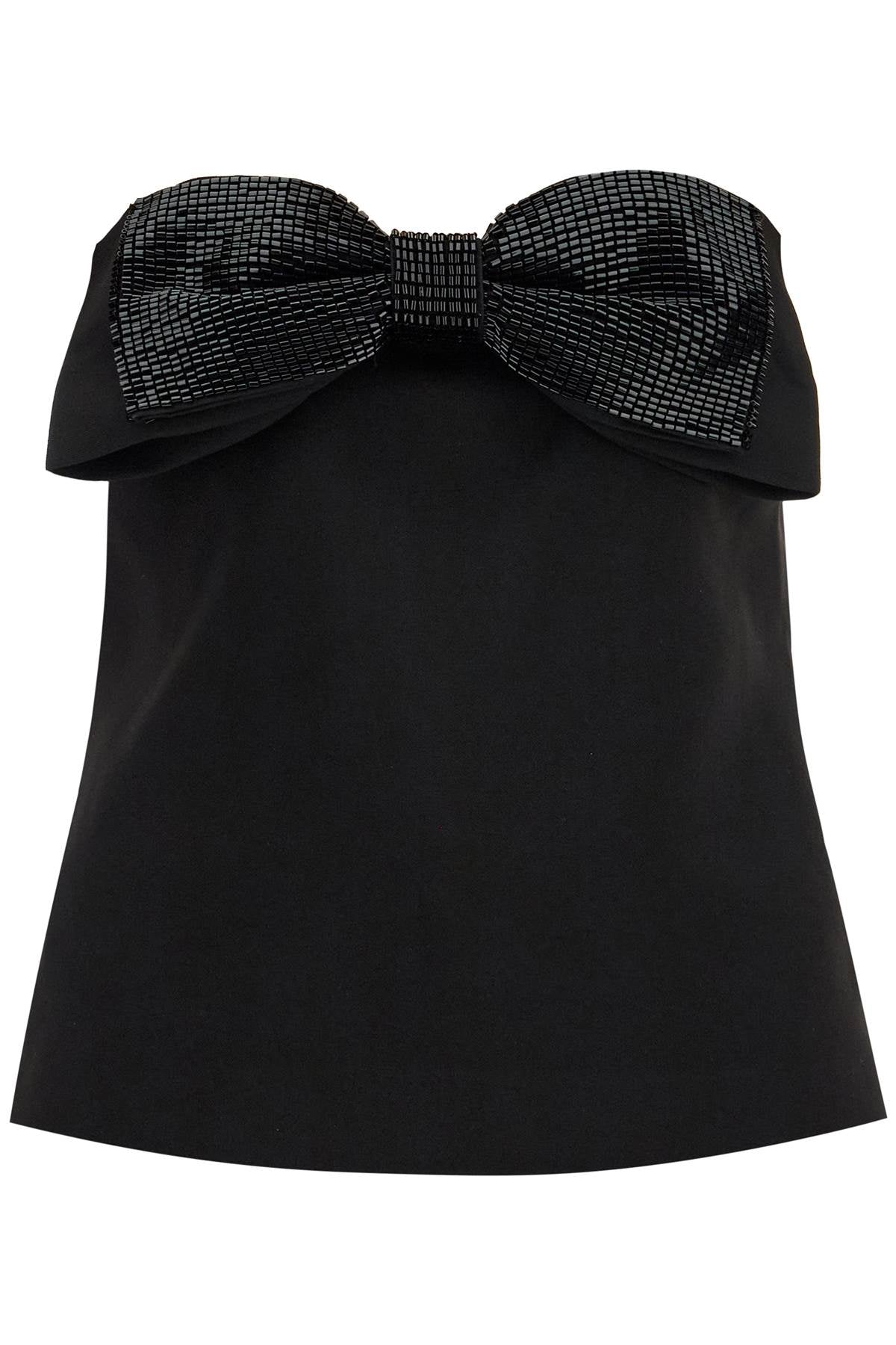 SELF-PORTRAIT Mini Strapless Sweetheart Top with Bow