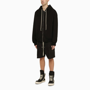 RICK OWENS Black Cotton Hoodie for Men - SS24 Collection