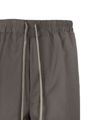 RICK OWENS Tailored Drawstring Trousers for Men in Taupe Grey