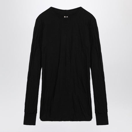 RICK OWENS Semi-Transparent Black Cotton T-Shirt