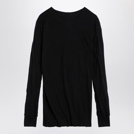 RICK OWENS Sleek Black Cotton Crew-Neck Sweater