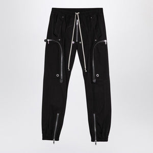 RICK OWENS Powder Grey Slim Cargo Trousers with Drawstring Waist