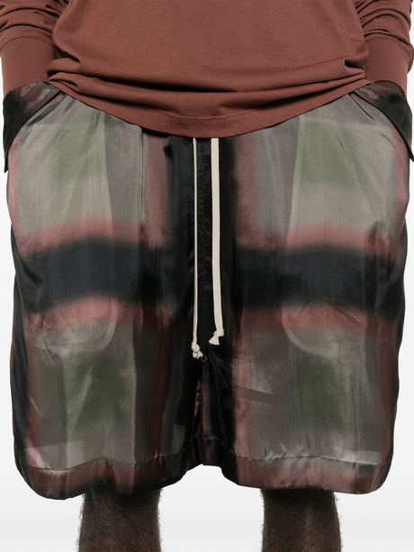 RICK OWENS Abstract-Print Drop Crotch Shorts for Men