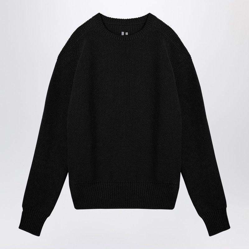 RICK OWENS Light Blue Wool Crew-Neck Sweater for Men