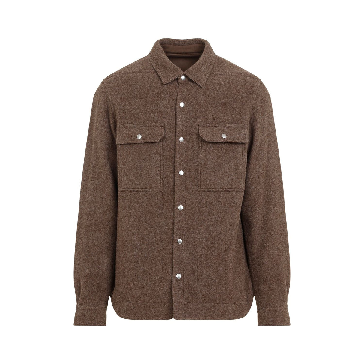 RICK OWENS Luxurious Pure Virgin Wool Shirt in Grey