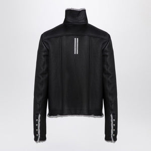 RICK OWENS Black Shearling Bauhaus Leather Jacket