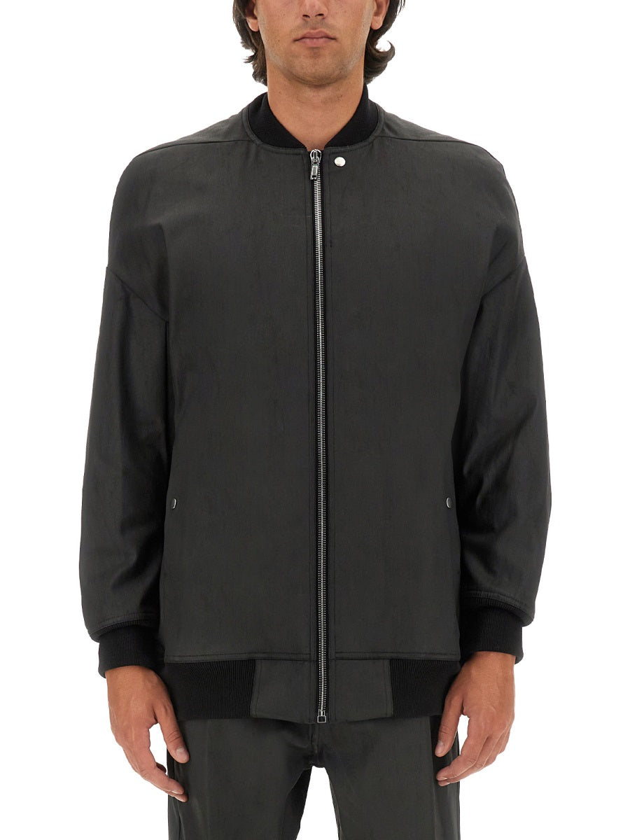 RICK OWENS Men's Regular Fit Bomber Jacket with Zip