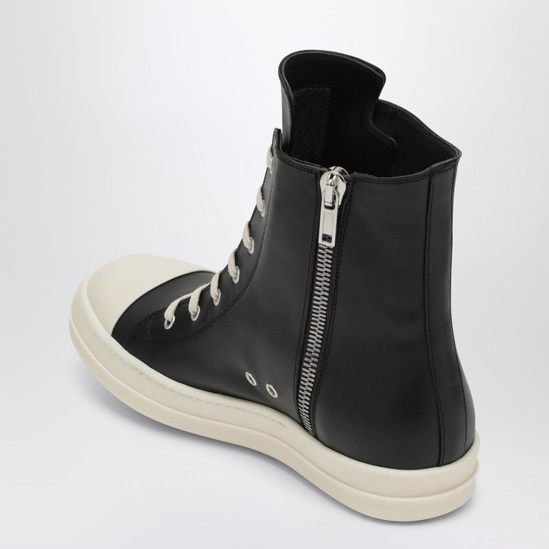 RICK OWENS High-Contrast Leather High-Top Sneakers