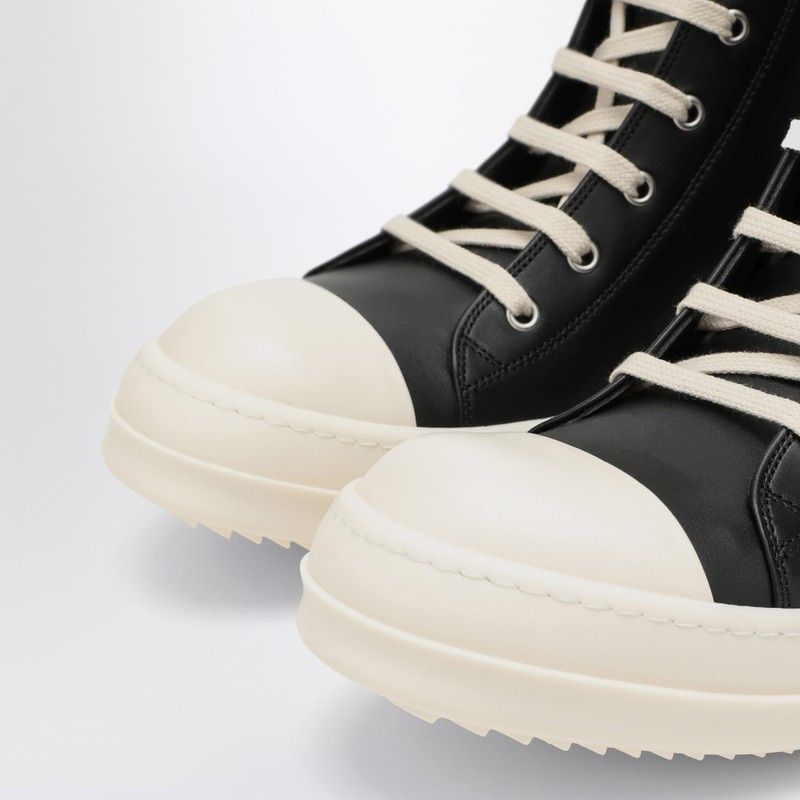 RICK OWENS High-Contrast Leather High-Top Sneakers