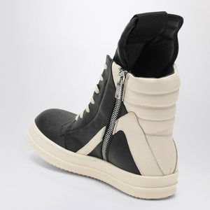 RICK OWENS GeoBasket High-Top Sneakers in Black and White