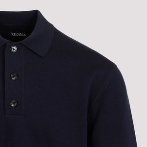 ZEGNA Navy Blue High Performance Polo for Men - SS24