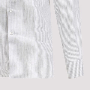 ZEGNA Men's Grey Linen Shirt for SS24