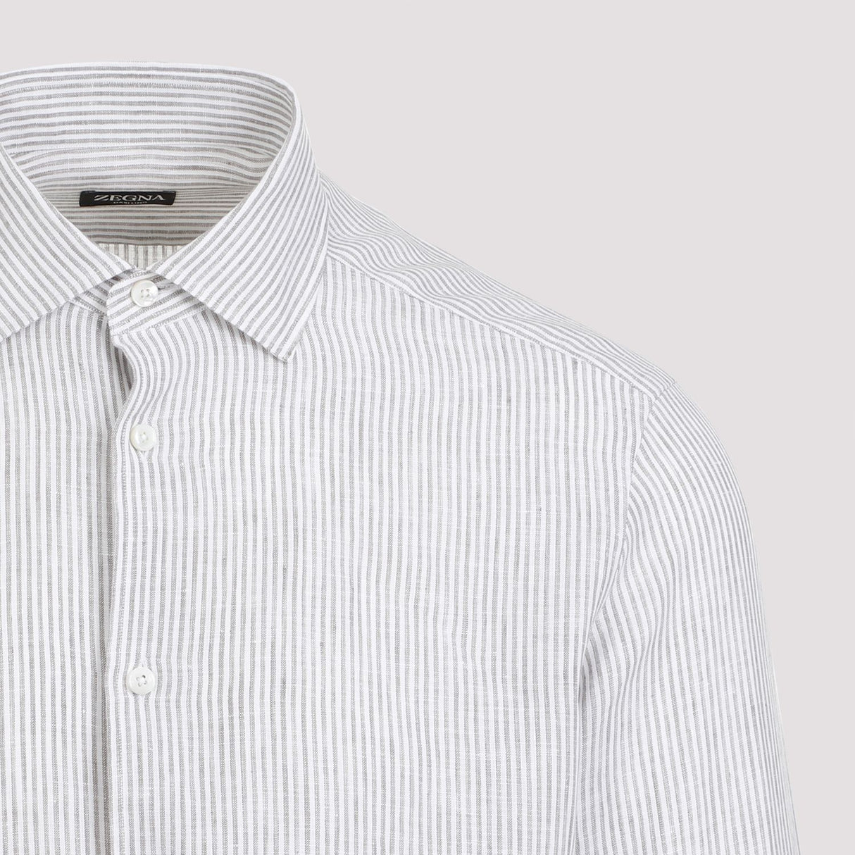 ZEGNA Men's Grey Linen Shirt for SS24