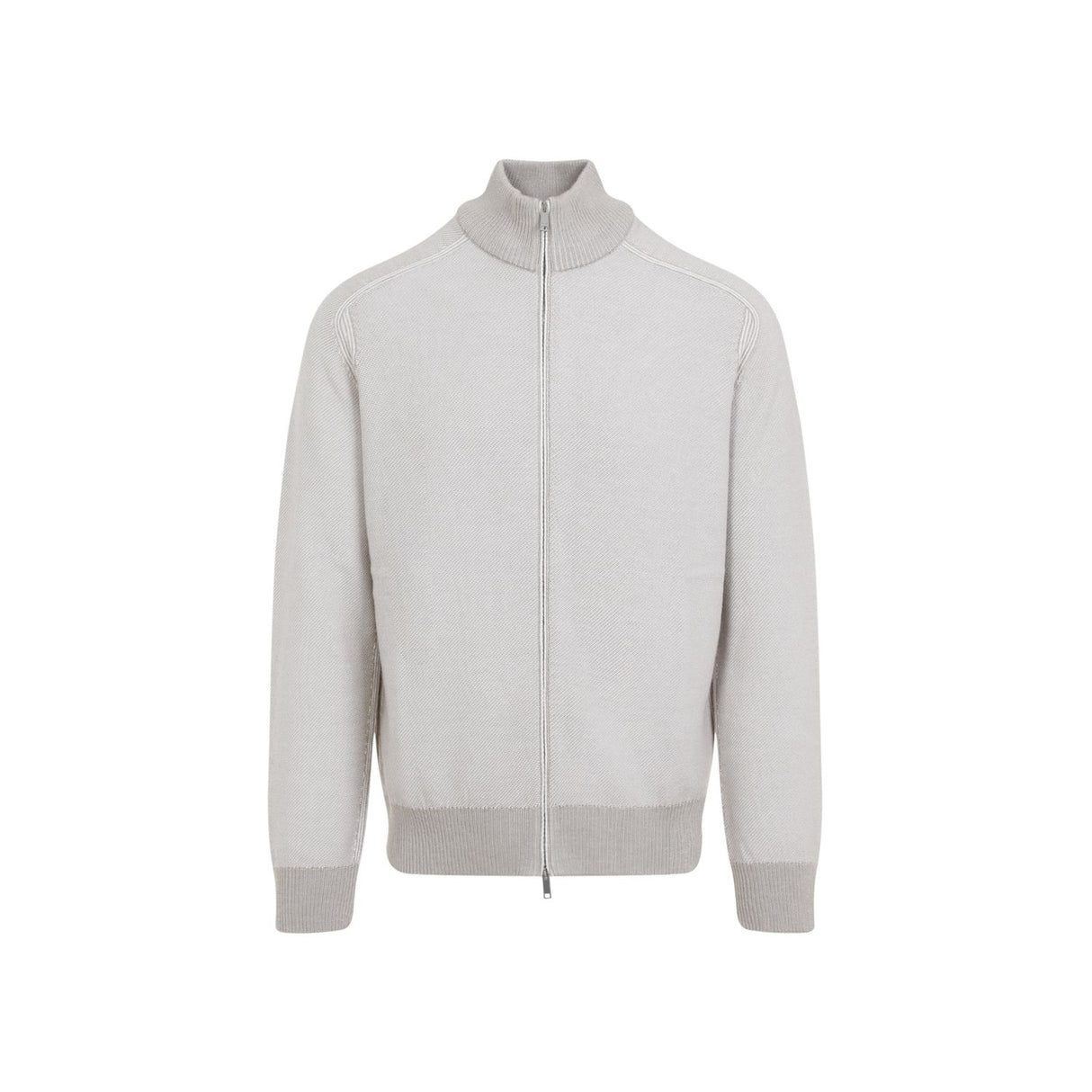 Áo Sweater Zip Da Cáo & Lụa Cho Nam