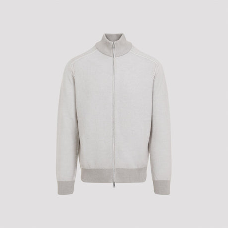 Áo Sweater Zip Da Cáo & Lụa Cho Nam