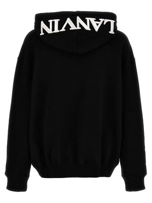 LANVIN Black Curb Lace Hoodie for Men - SS24 Collection