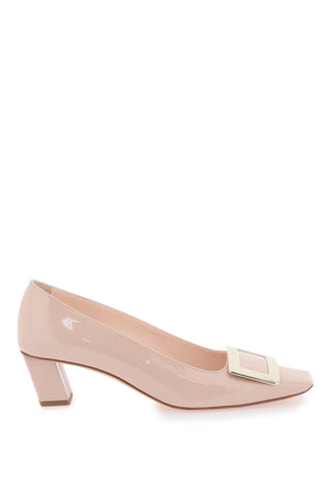 ROGER VIVIER Square Toe Pumps with Logo Buckle - 4.5cm Heel