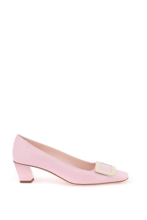 ROGER VIVIER Square Toe Pumps with Logo Buckle - 4.5cm Heel