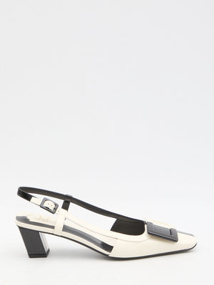 ROGER VIVIER Elegant Slingback Pumps with Square Buckle - 4.5cm Heel