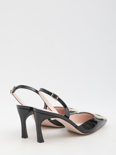 ROGER VIVIER Sleek Slingback Pumps with Adjustable Ankle Strap - Heel Height: 7 cm