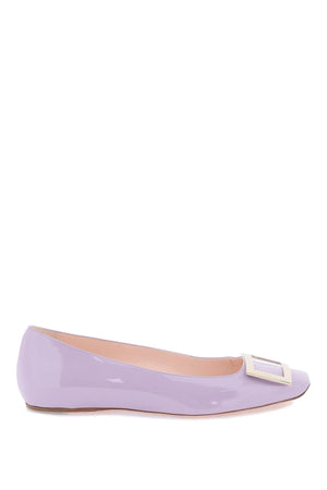 ROGER VIVIER Elegant Patent Leather 'Trompette' Ballerina Flats