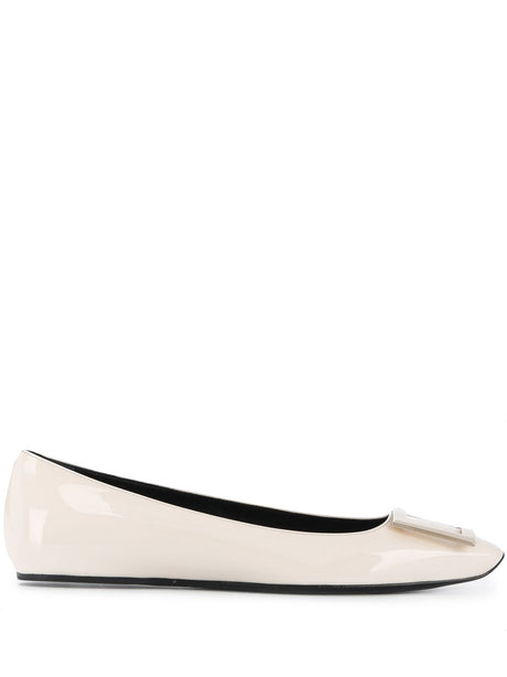 ROGER VIVIER Square Toe Slip-On Ballet Flats with Buckle Detail