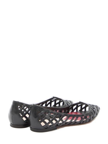 ROGER VIVIER I Love Vivier Multistrap Ballerinas in Black Leather - Women's Flats